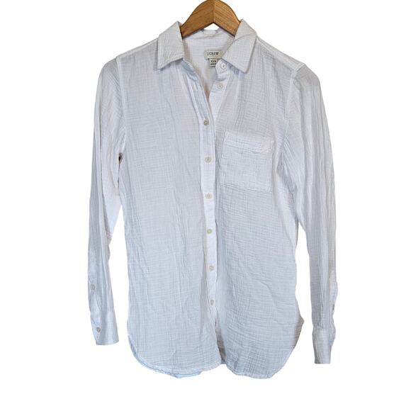 J Crew Factory Gauze Cotton Button Front Top Blouse Women's Size XXS Summer - Picture 2 of 9